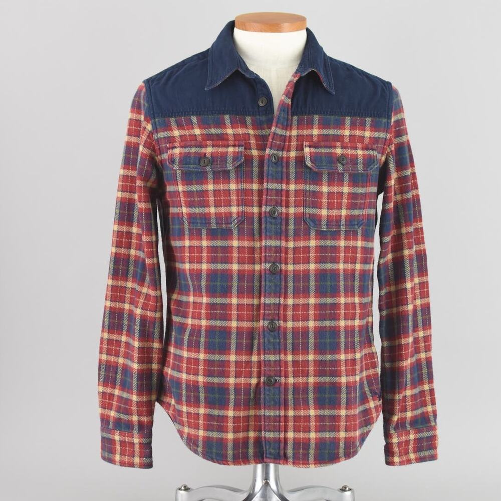 American Eagle Plaid Heavy Weight Flannel Long Sleeve Shirt Men's Medium